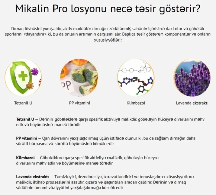 Mikalin Pro — Təsir mexanizmi