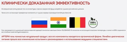 Артери Гель — Противопоказания