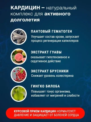 Кардицин — Показания к применению